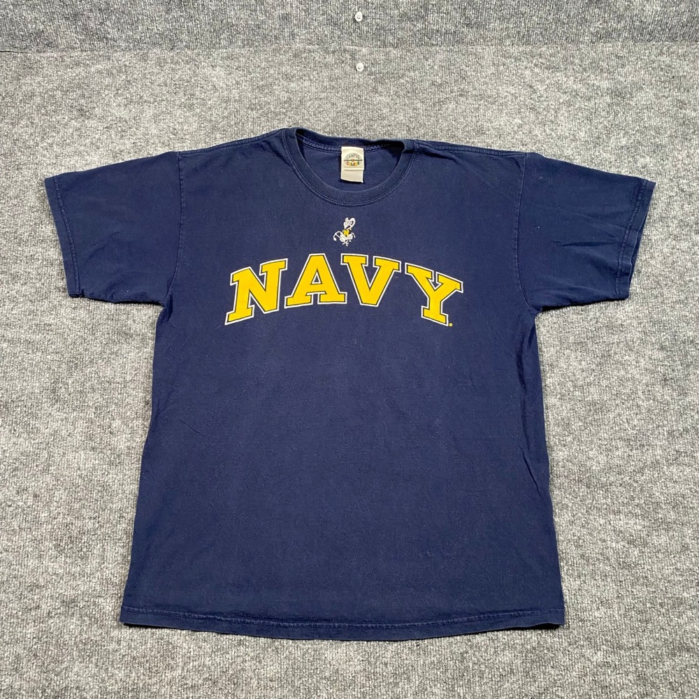 Campus Colors Mens Navy Blue US Navy Collegiate Graphic T-Shirt Size Large
